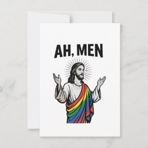 Ah Männer Funny LGBT Gay Pride Jesus Rainbow Einladung