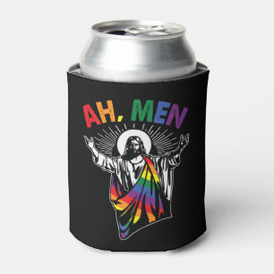 Ah Männer Funny LGBT Gay Pride Jesus Rainbow Flag Dosenkühler