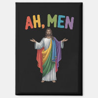 Ah Männer Funny LGBT Gay Pride Jesus Rainbow Flag