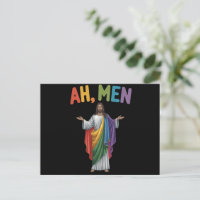 Ah Männer Funny LGBT Gay Pride Jesus Rainbow Flag