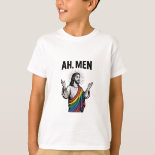 Ah Männer Funny LGBT Gay Pride Jesus Rainbow T-Shirt