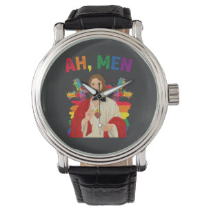 Ah Männer lustig LGBT Gay Pride Jesus Christlich Armbanduhr