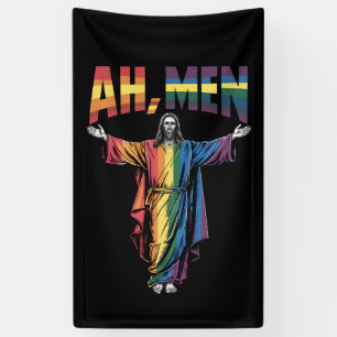 Ah Männer lustig LGBT Gay Pride Jesus Christlich Banner