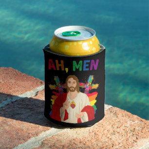 Ah Männer lustig LGBT Gay Pride Jesus Christlich Dosenkühler