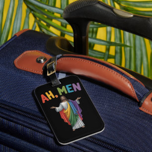 Ah Männer Lustige LGBT Gay Pride Jesus Regenbogenf Gepäckanhänger