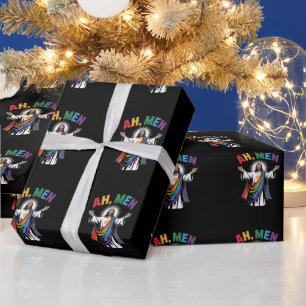 Ah Männer lustiger Jesus LGBTQ Schwulenstolz Regen Geschenkpapier