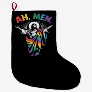 Ah Männer Lustiger LGBT Gay Pride Großer Weihnachtsstrumpf