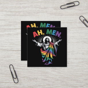 Ah Männer Lustiger LGBT Gay Pride Quadratische Visitenkarte
