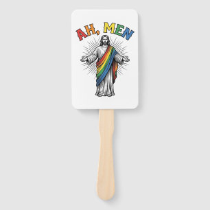 Ah Männer Regenbogen Religiös Vintage Fächer