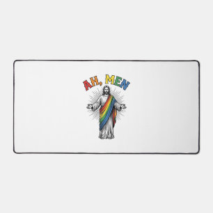 Ah Männer Regenbogen Religiös Vintage Schreibtischunterlage
