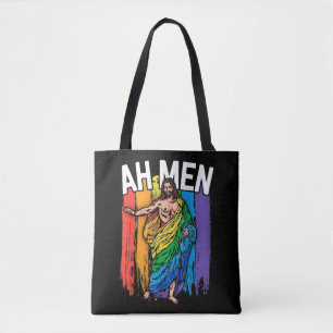 Ah Men Gay Jesus Shirt Funny LGBTQ Shirts Geschenk Tasche