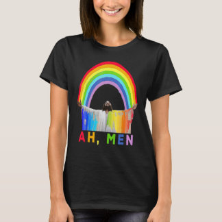Ah Men Rainbow Gay Jesus Christian Gay Rights Gay T-Shirt