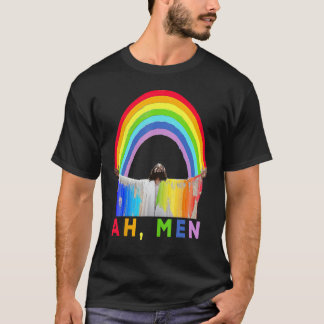 Ah Men Rainbow Gay Jesus Christian Gay Rights Gay T-Shirt