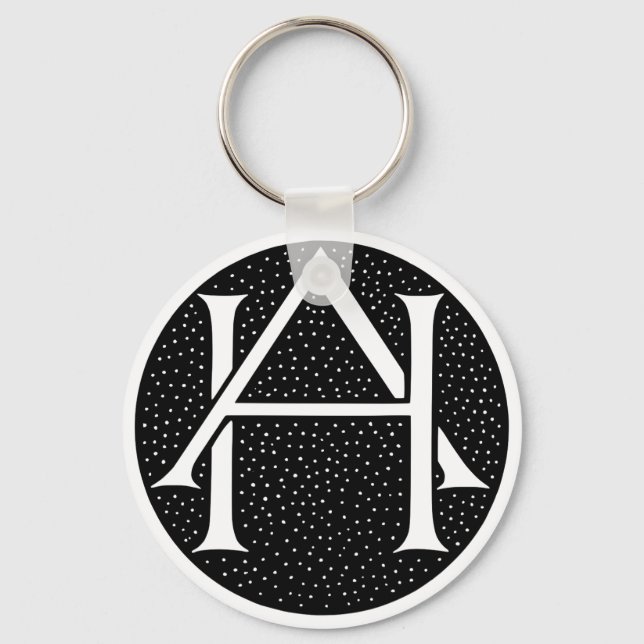 AH Monogram für die Initialen / Buchstaben AH. Schlüsselanhänger (Vorderseite)