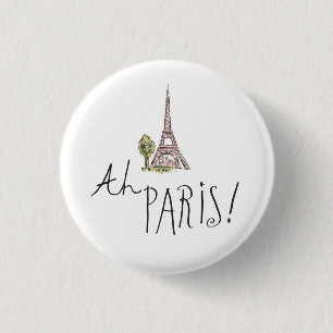 Ah Paris! Zitat mit Effiel Turm Button