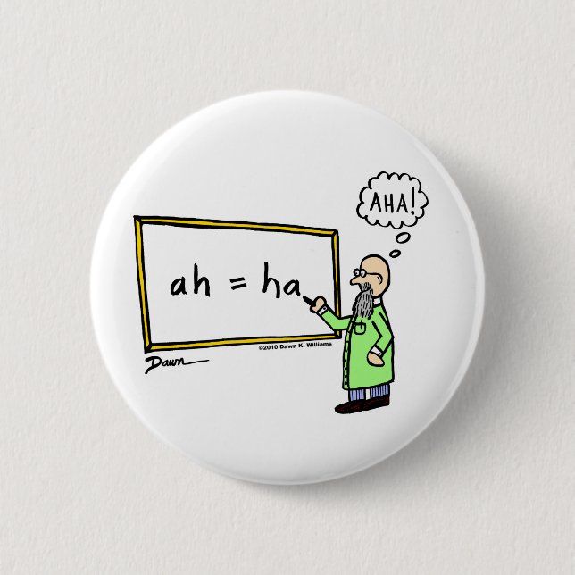 Aha! Schaltfläche Cartoon Button (Vorderseite)