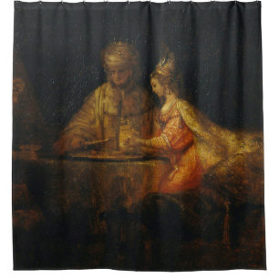 Ahasuerus Haman Esther Rembrandt Biblical Barock Duschvorhang
