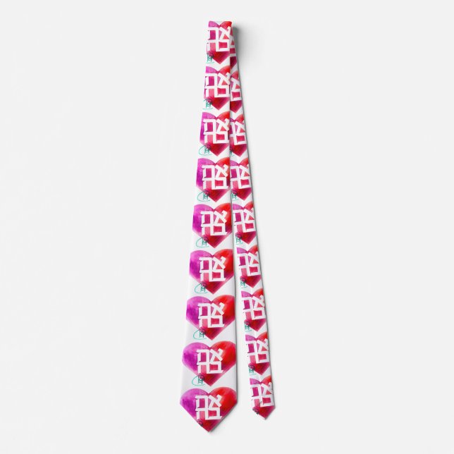 Ahava Heart Art Necktie Krawatte (Vorderseite)
