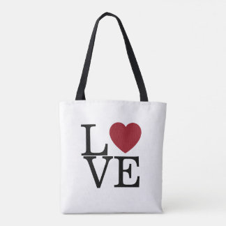 Ahava (Liebe) rot mit Englisch & Herz Tasche