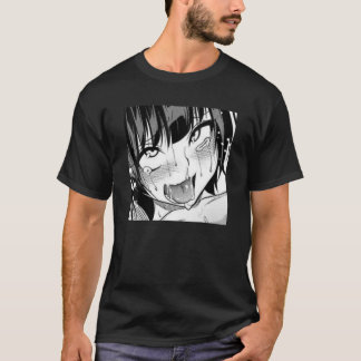 Ahegao Anime Girl with Tongue and Handout Weeb T T-Shirt