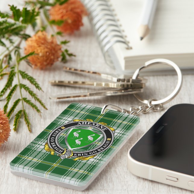Aherne Irish Shield Personalisiert Rectangle Schlüsselanhänger (Vorderseite rechts)