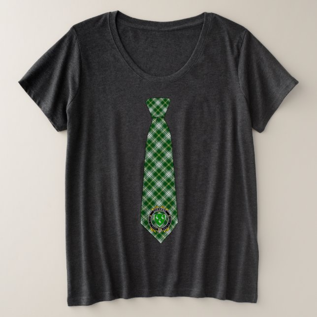 Aherne Irish Tartan Necktie Große Größe T-Shirt (Design vorne)