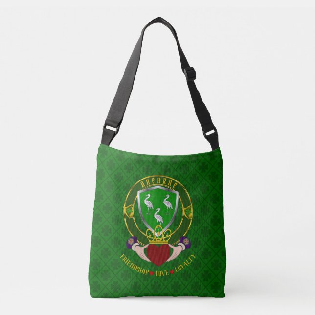Aherzne Irish Shield & Claddagh Tragetaschen Mit Langen Trägern (Vorderseite)