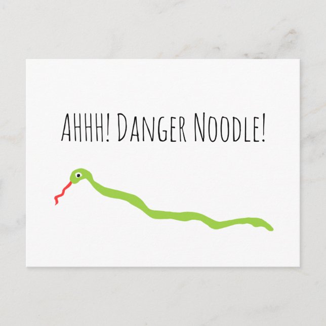 AHH! Gefährde Noodle! Schlange Postkarte (Vorderseite)