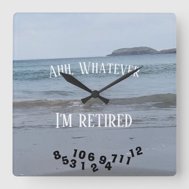 Ahh, was auch immer ich müde bin oder irgendein Sp Quadratische Wanduhr (Vorderseite)