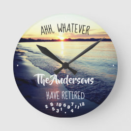 Ahh, welcher Familienname auch immer, hat Sunset B Runde Wanduhr