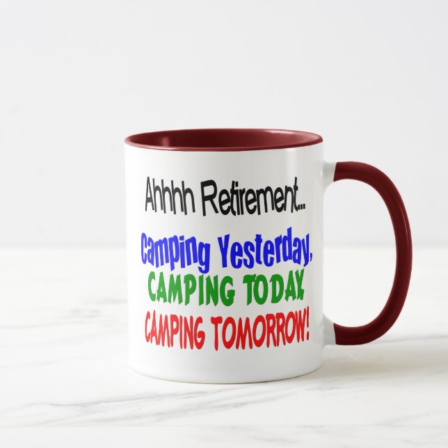 Ahhhh Ruhestand CAMPING Tasse (Rechts)