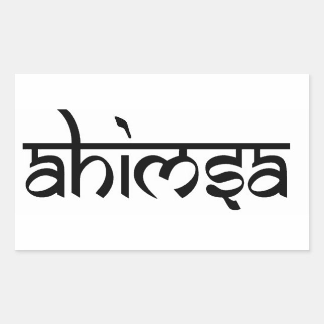 Ahimsa - Buddhist und Hindu Tenet Rechteckiger Aufkleber (Vorderseite)