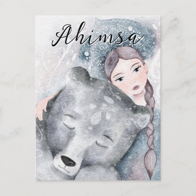 Ahimsa Feiertagspostkarte (Vorderseite)