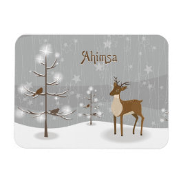 Ahimsa Holiday Reindeer Magnet