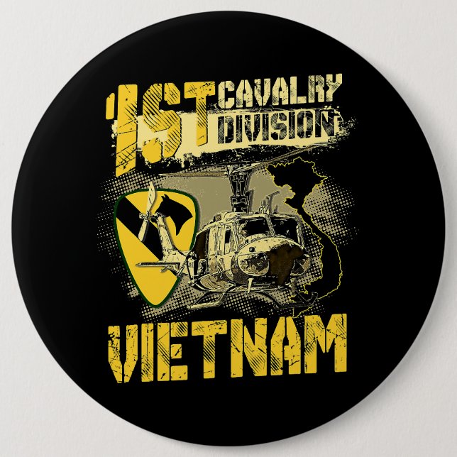 Ähm1 Huey Helicopter 1st Cavalry Division Vietnam  Button (Vorderseite)