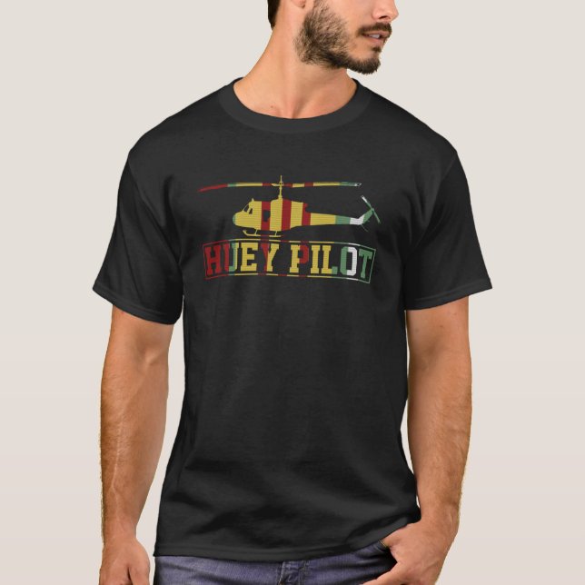 Ähm1 Huey Pilot Vietnam Veteran Hubschrauber Pilot T-Shirt (Vorderseite)
