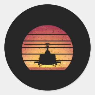 Ähm-1 Huey Helicopter Style Vietnam Chopper Runder Aufkleber