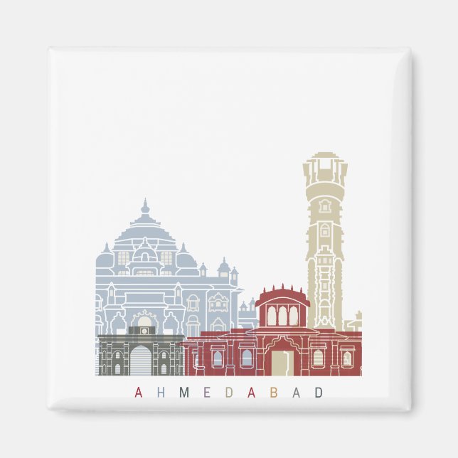 Ahmedabad-Skyline-Poster Magnet (Vorne)