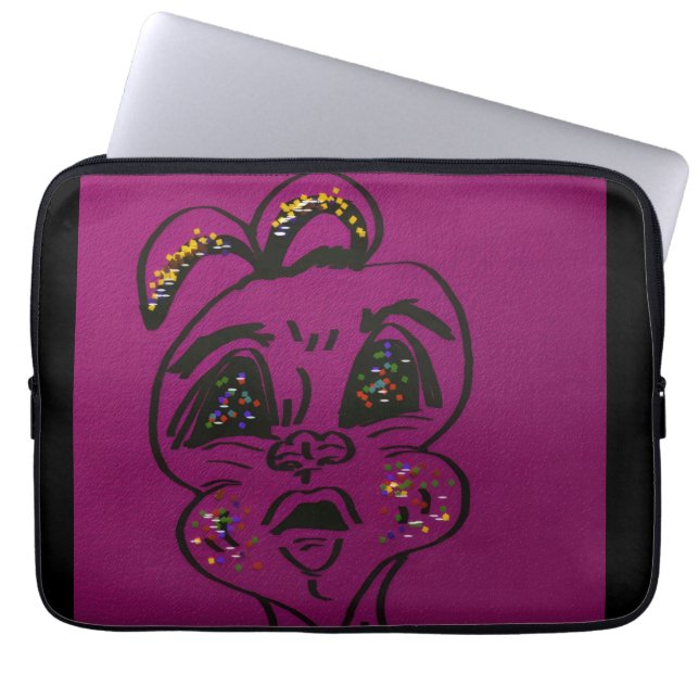 Ahnungslose Hasen-Laptop-Hülle Laptopschutzhülle (Vorderseite)