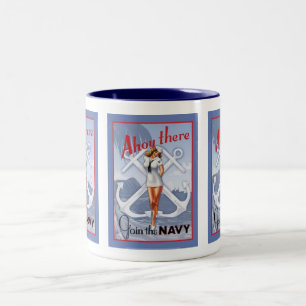 Ahoi dort! Marine Button-Oben Tasse