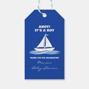 Ahoi Es ist ein Junge! Nautical Baby Shower Danke  Geschenkanhänger