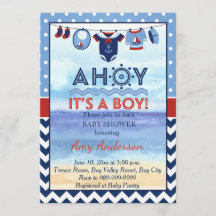 Ahoi ist es eine Jungen-Babyparty-Einladung