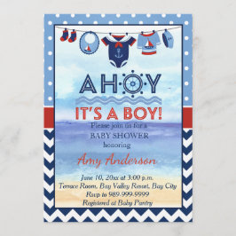 Ahoi ist es eine Jungen-Babyparty-Einladung Einladung