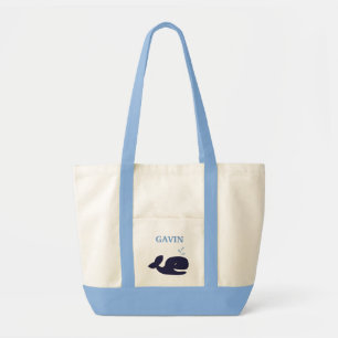 AHOI KAMERAD Blauwal-Windel-Tasche personalisiert Tragetasche