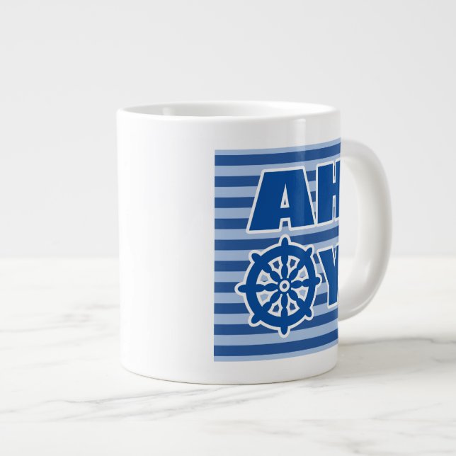 Ahoi Kinderzimmer-Plakat Jumbo-Tasse (Vorderseite Rechts)