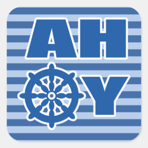 Ahoi Kinderzimmer-Plakat Quadratischer Aufkleber