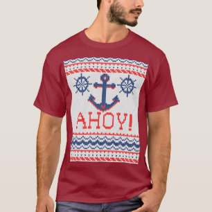 AHOI strickende Weihnachtspullover-Seeart T-Shirt