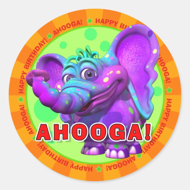 AHOOGA ! Stickers Anniversaire avec arachide (Devant)