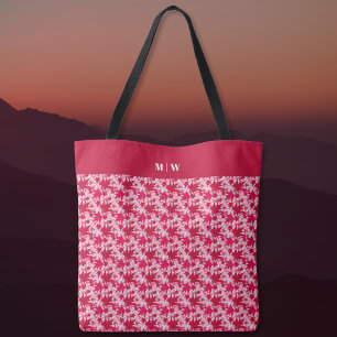 Ahorn-Blätter auf rosa Hintergrund Tasche