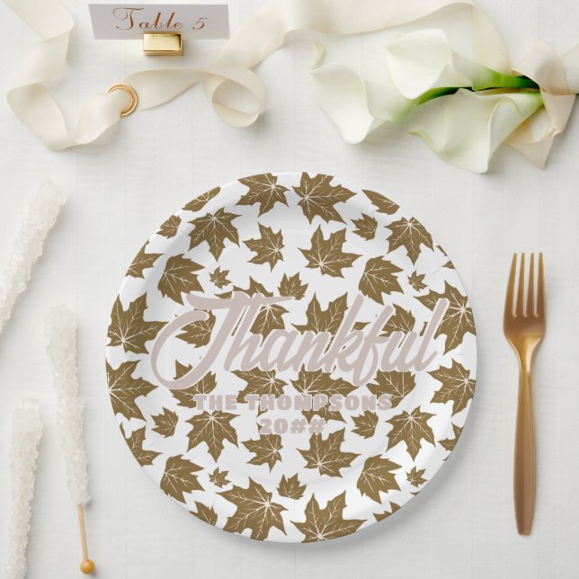 Ahorn-Blätter Dankbarer Erntedank Brunch Abendesse Pappteller (Hochzeit)